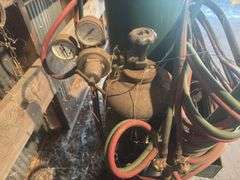 Oxy acetylene torch on rolling cart