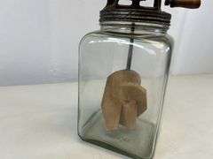 Vintage glass butter churn