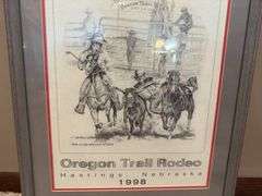 Oregon Trail rodeo prints in frames
