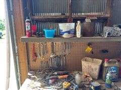 Workbench with tools