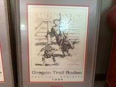 Oregon Trail rodeo prints and lamp