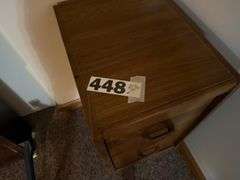 Two drawer wood cabinet