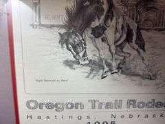 Oregon Trail rodeo prints in frames