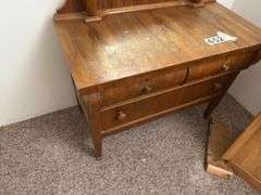 Vintage make up stand with mirro and dresser.