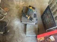 Tool boxes chainsaw levels and drill