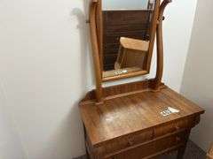 Vintage make up stand with mirro and dresser.