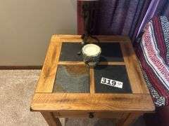 Wooden living room end table