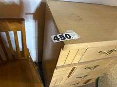 Vintage blonde, wooden dresser and Wood