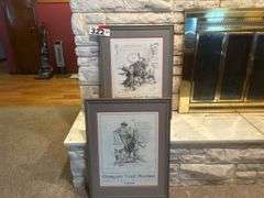Framed Oregon Trail rodeo prints