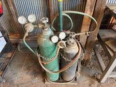 Oxy acetylene tanks on cart