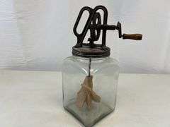 Vintage glass butter churn