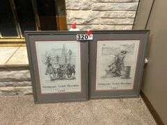 Oregon Trail rodeo prints in frames