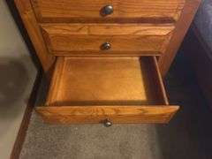 Bedside table and lamp