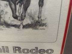 Oregon Trail rodeo prints in frames