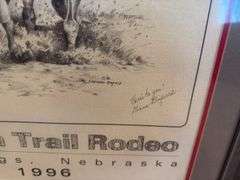 Framed Oregon Trail rodeo prints