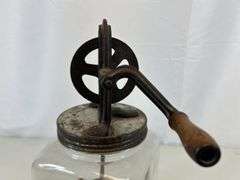 Vintage glass butter churn
