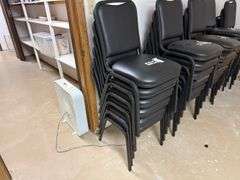 Black banquet style chairs – stackable