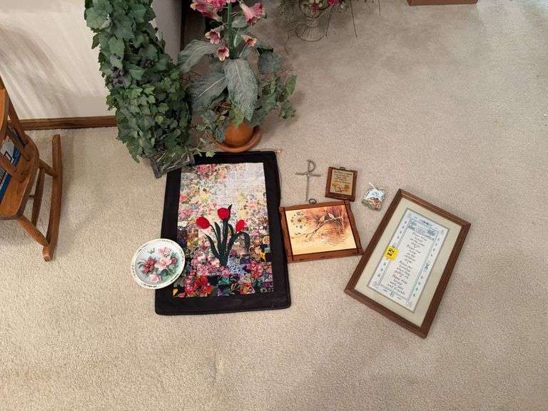 Assortment of small wall, decor, artificial plants ￼