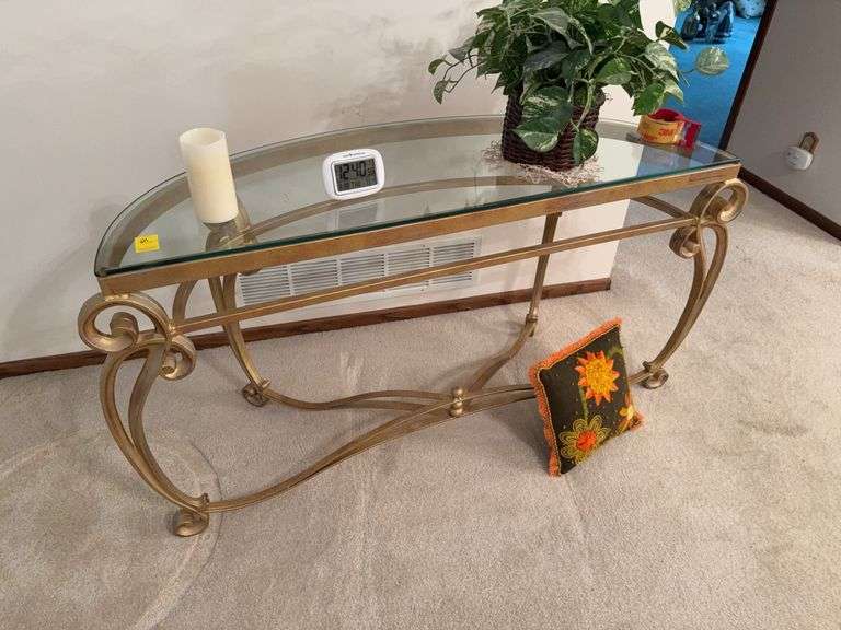 Glass top console table ￼
