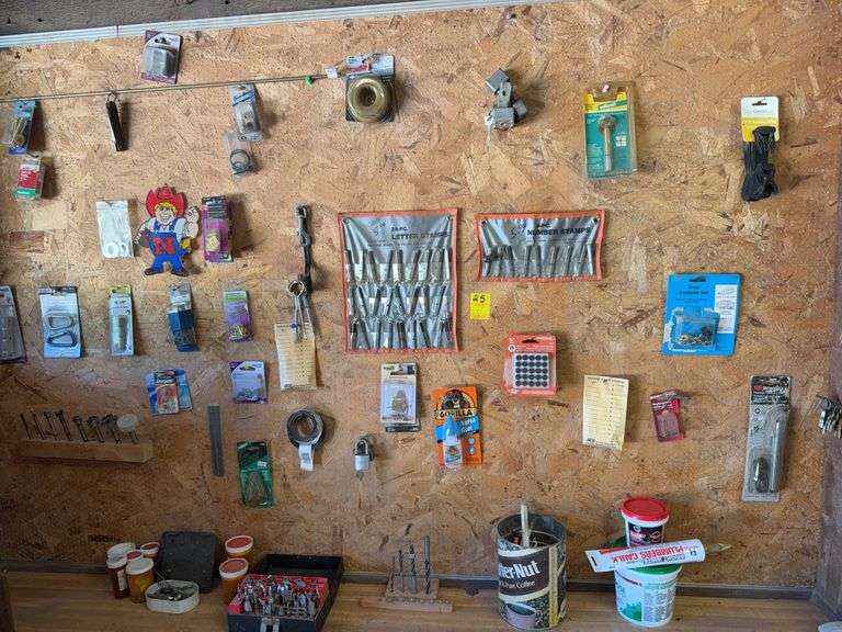 Router bits, metal letter/number stamps and more