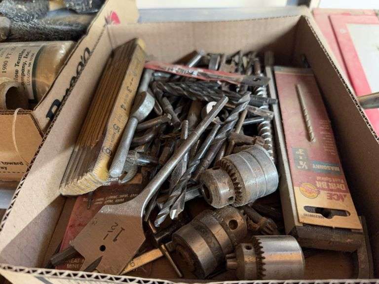 Drill bits, wire wheels, and air fittings