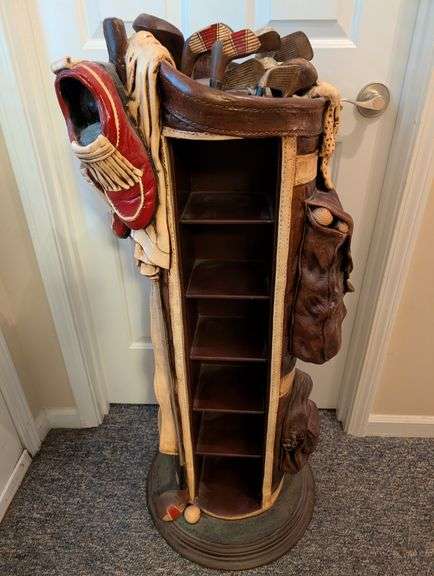 Golf bag shelf unit resin statue