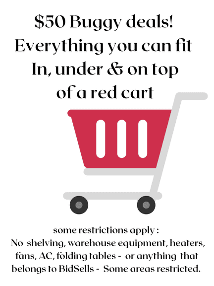 Final Week! Fill a buggy Sale! Warehouse Clearance Sale Wednesday thru Sat.! 