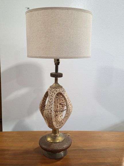 MCM Style Chalkware Table Lamp- 35"H