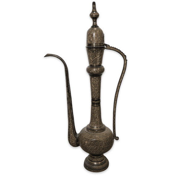 5 ft. Etched Brass Moroccan Aftaba- 63"H x 30"W