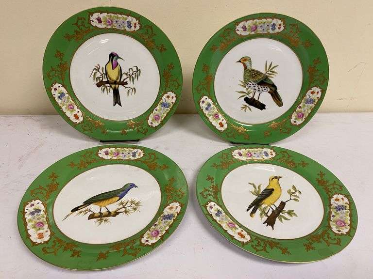 4) Vintage Chelsea House Exotic Bird Painted Porcelain Plates