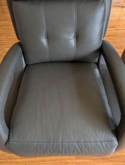 Leather rocker / recliner slate color