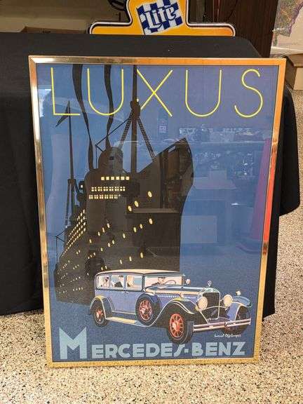 Framed Edward Cucuel Offelsmeyer Mercedes-Benz W08 Luxury Advertising Print- 34" x 24.5"