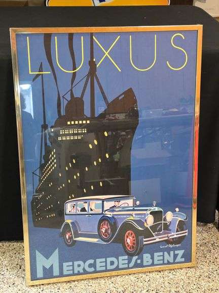 Framed Edward Cucuel Offelsmeyer Mercedes-Benz W08 Luxury Advertising Print- 34" x 24.5"
