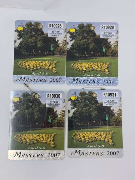 4) 2007 Vintage Masters Tournament Badges-Zach Johnson Champion