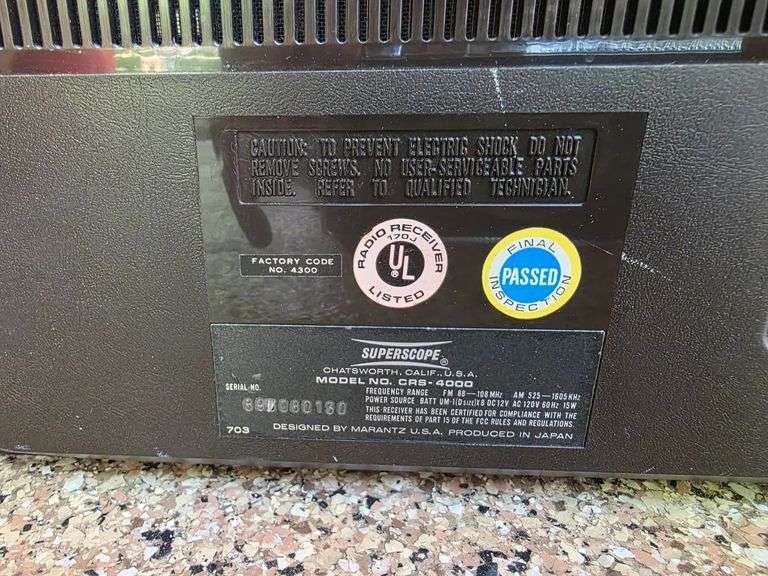 Vintage Marantz Superscope CRS-4000 Boombox