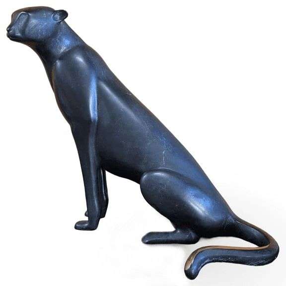 Loet Venderveen Broze Sitting Cheetah Sculpture- 76/500 with COA