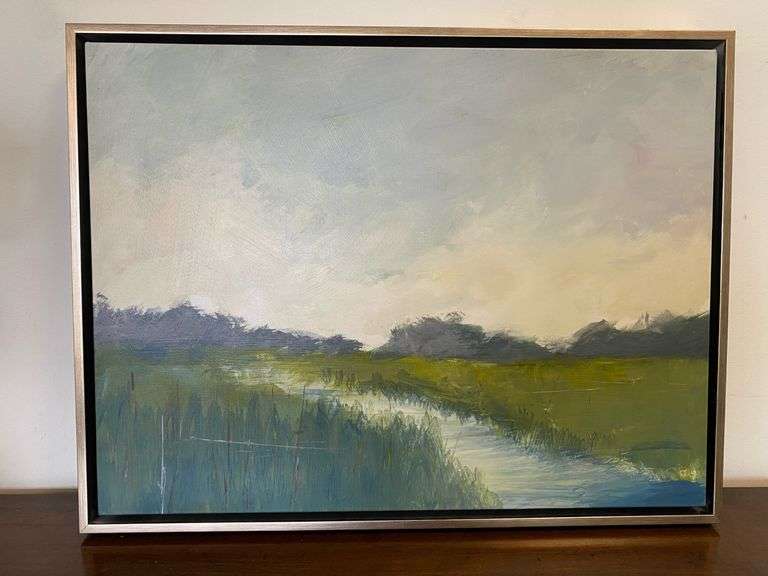 Framed Serene Scape IV Scenic Giclee on wrapped Canvas