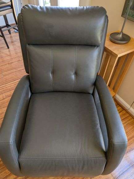 Leather rocker / recliner slate color