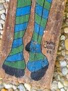 3) Martha Cassels Female Painted Figures on Wood Planks