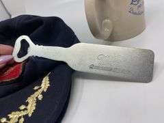 Vintage Miller Scrambled Egg Officer Hats, Bottle Opener and 50th Anniversary Mug