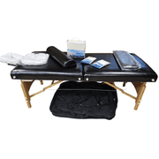 Master Massage Equipment Husky Gibraltar XXL 32" Portable Massage Table with various accessories