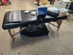 Master Massage Equipment Husky Gibraltar XXL 32" Portable Massage Table with various accessories