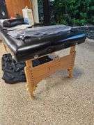 Master Massage Equipment Husky Gibraltar XXL 32" Portable Massage Table with various accessories