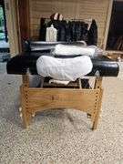 Master Massage Equipment Husky Gibraltar XXL 32" Portable Massage Table with various accessories