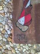 3) Martha Cassels Female Painted Figures on Wood Planks