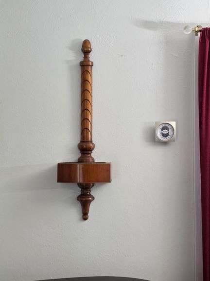 Mid Century Solid Wooden Wall Sconce Pocket Planter