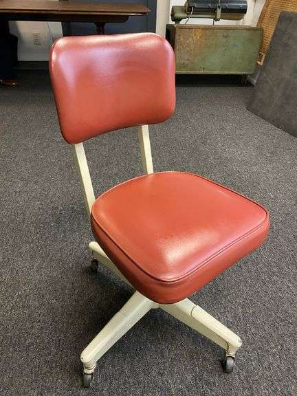 Vintage Industrial Cushioned Adjustable Swivel Office Chair