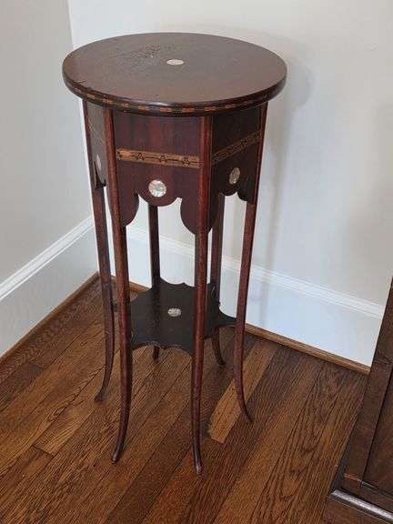 Antique Mahogany Inlay Fern Stand
