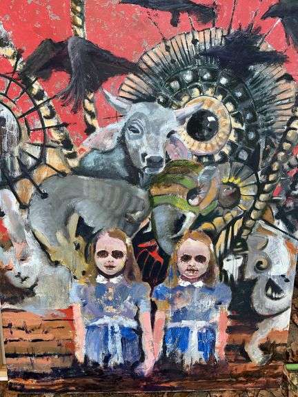 Carnival Series âCarnival 2â J. William Hill Original Oil on Canvas-36x1.5x48â