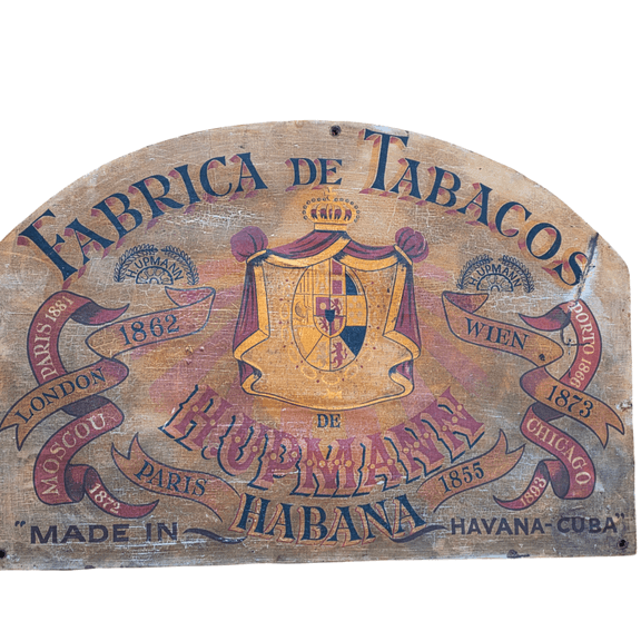Vintage H. Upmann Wooden Cuban Cigar Sign
